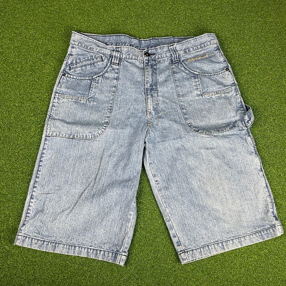 Y2K Vintage Don Blue Light Wash Denim Carpenter Skater Hip Hop Jean Shorts Sz 40